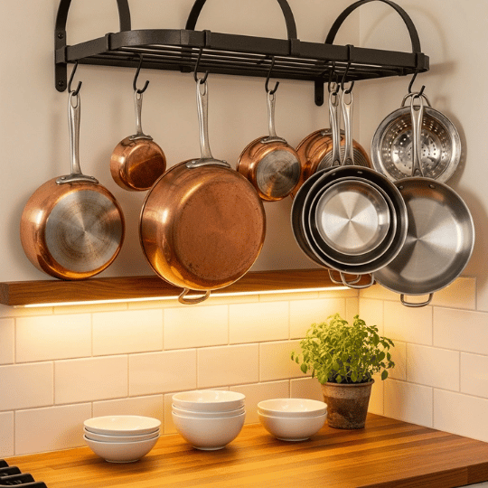 Hang Pots and Pans on Wall Racks