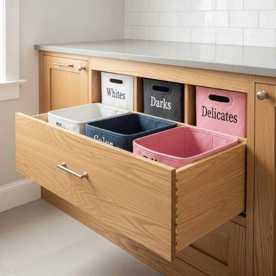 Install Cabinets with Pull-Out Hampers
