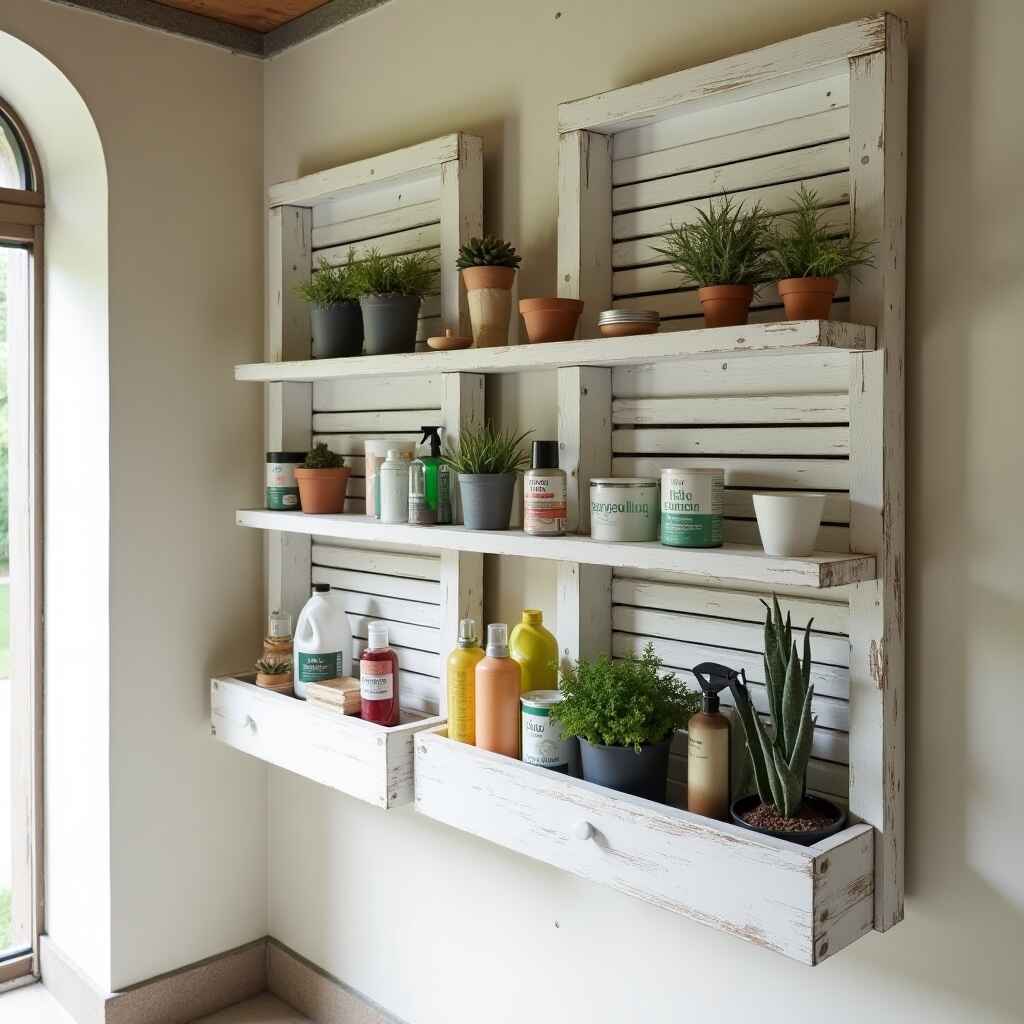 Repurpose Old Shutters as Shelving