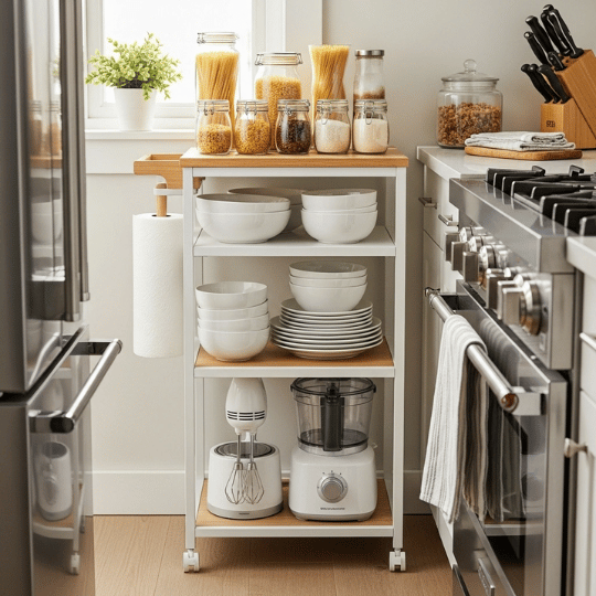 Use a Rolling Cart as Mobile Storage