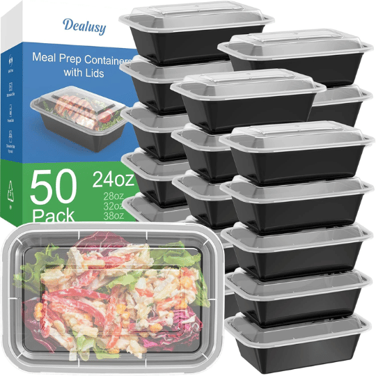 1. Dealusy 100-Piece Meal Prep Containers