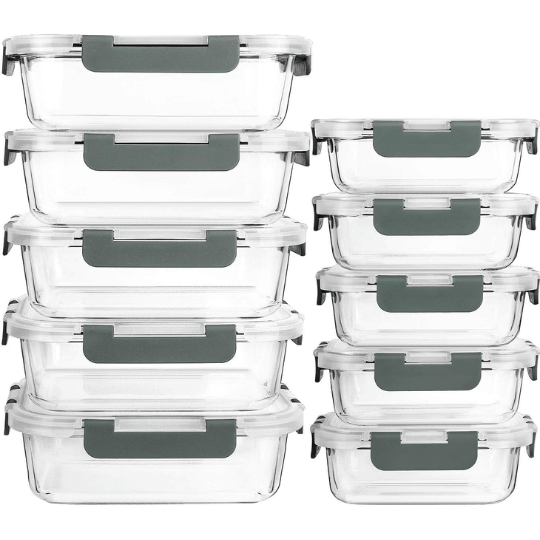12. MCIRCO Glass Meal Prep Containers