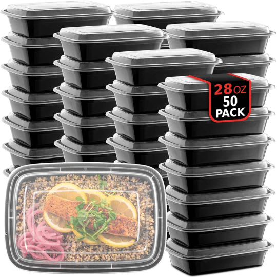 5. 50-Pack Reusable Meal Prep Containers