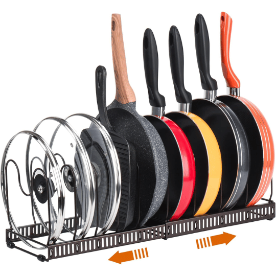 Toplife Pots and Pans Organizer Rack for Cabinet and Countertop