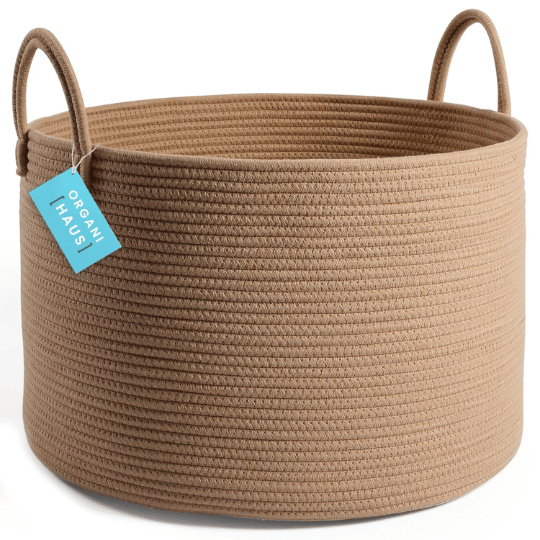 12. OrganiHaus Large Woven Basket