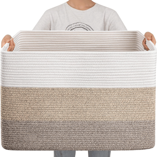 2. OIAHOMY 108L Extra-Large Woven Basket