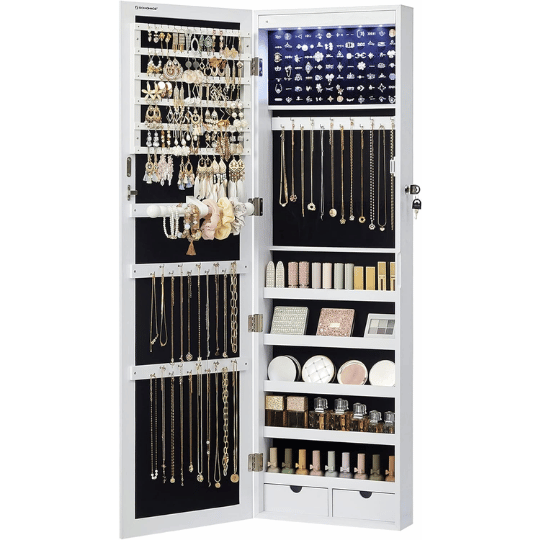 2. SONGMICS Lockable Jewelry Organizer