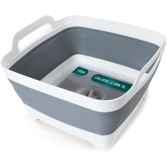 3. FOSJGO 2.4 Gal (9L) Collapsible Dish Basin with Drain Plug