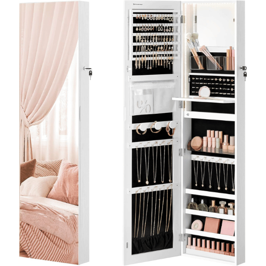 4. SONGMICS Spacious Light-Up Jewelry Organizer
