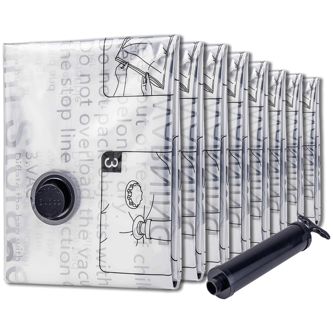 4. SUOCO 8-Pack Jumbo Space-Saving Vacuum Storage Bags