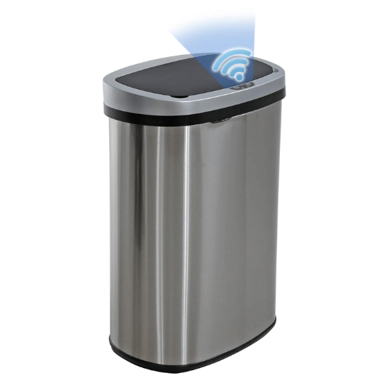 6. BestOffice 13 Gallon Touchless Stainless Steel Kitchen Trash Can – 50L Automatic Lid