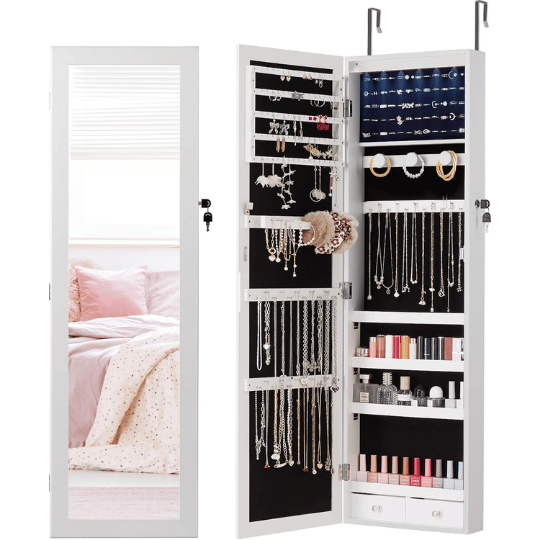 9. DUMOS Lockable Jewelry Organizer with Large Capacity