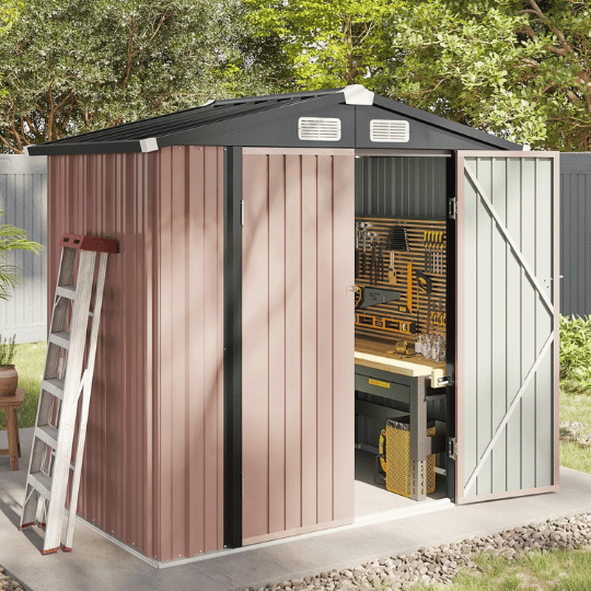 10. Aoxun 6.2x4 FT Shed with Lockable Doors