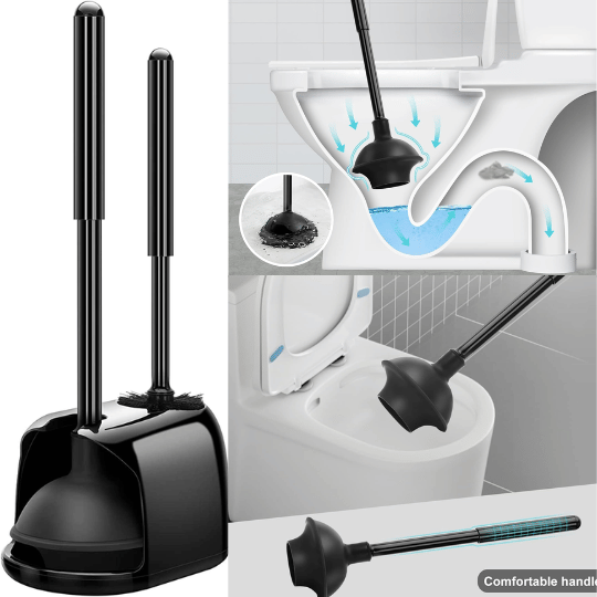 2. SetSail Toilet Brush and Plunger Set with Hidden Storage Caddy