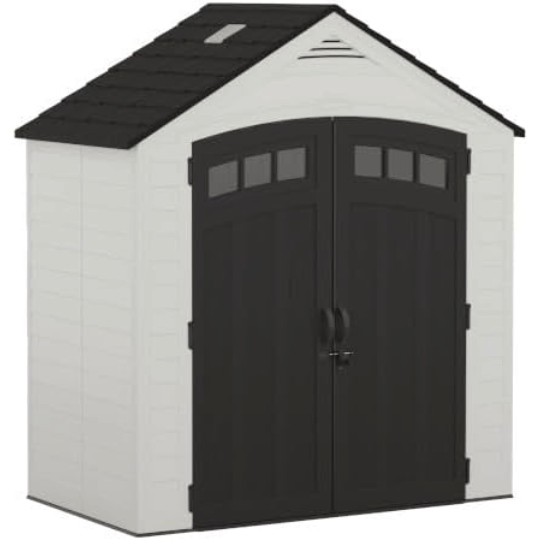 5. Suncast Vista 7' x 4' Outdoor Storage Shed with Pad-Lockable Double Doors