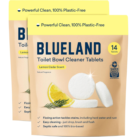 7. BLUELAND Plastic-Free Eco Toilet Bowl Cleaner Tablets