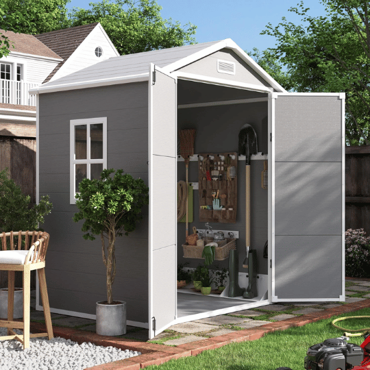 7. UDPATIO Outdoor Resin Storage Shed 6x4.5 FT