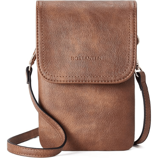 8. BOSTANTEN Vegan Leather Small Crossbody Bag for Women