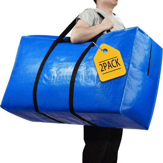 10. HAPPY CHEERS 57 Gallon Extra Large Storage Moving Bags