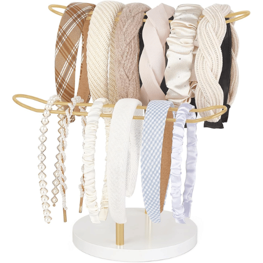 11. Dahey Metal 2-Tier Headband Organizer