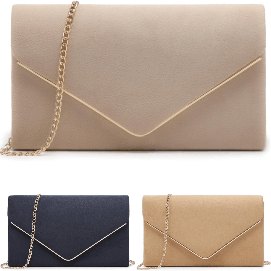11. Dasein Women Faux Suede Evening Clutch Bag