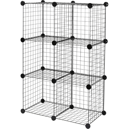 14. Amazon Basics 6-Cube Wire Grid Stackable Storage Shelves