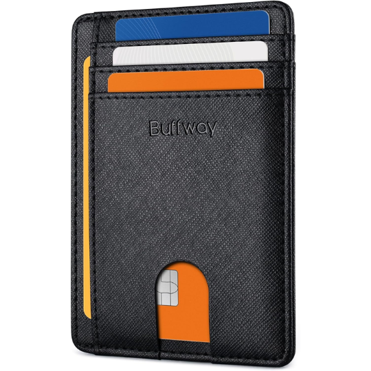 14. Buffway Slim Minimalist Front Pocket Wallets for Women