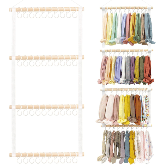 17. POVETIRE Large Capacity Hanging Headband Holder