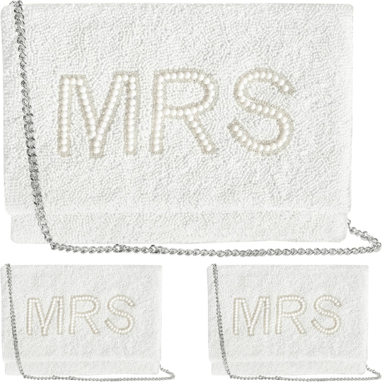 18. MRS White Clutch Purse