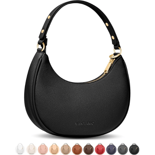 2. Vantamo Half Moon Clutch Purses Crescent Shoulder Bag For Women