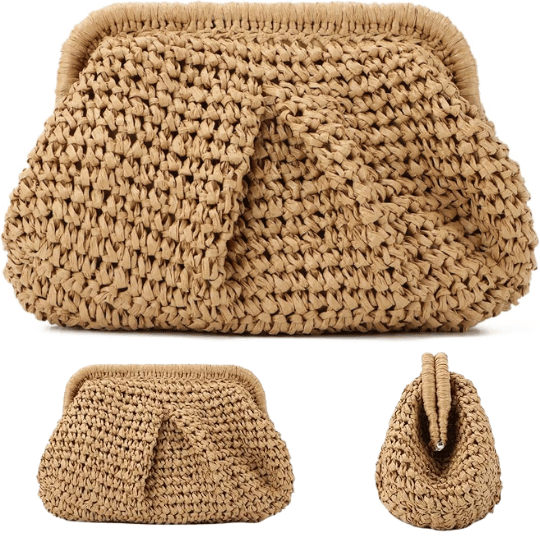 3. Freie Liebe Straw Clutch with Dumpling Cloud Shape