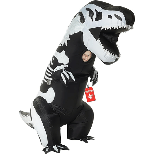 22. Morph Skeleton Inflatable Dinosaur Costume for Kids