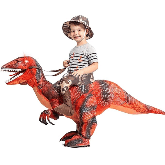 9. GOOSH Inflatable Dinosaur Costume (Red Eyes Version)