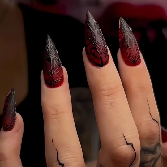 Generic Halloween Goth Stiletto Press On Nails