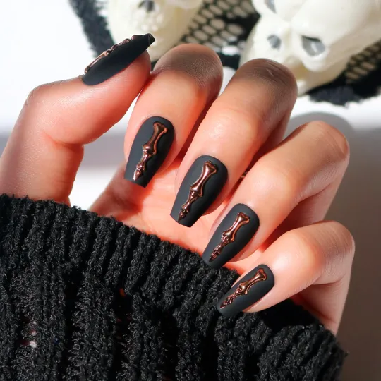 Glamnetic Rosy Remains 3D Skeleton Press On Nails