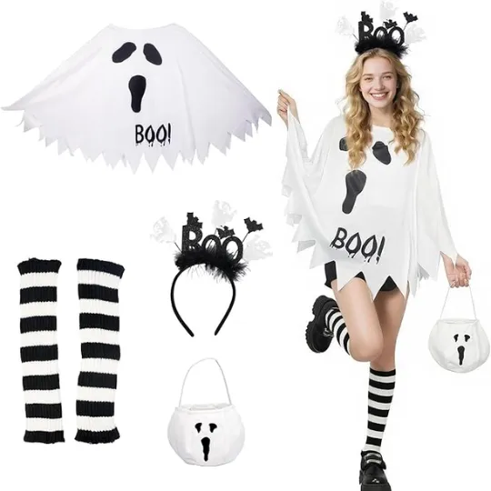 Huiraas Women's Halloween Ghost Costume Set