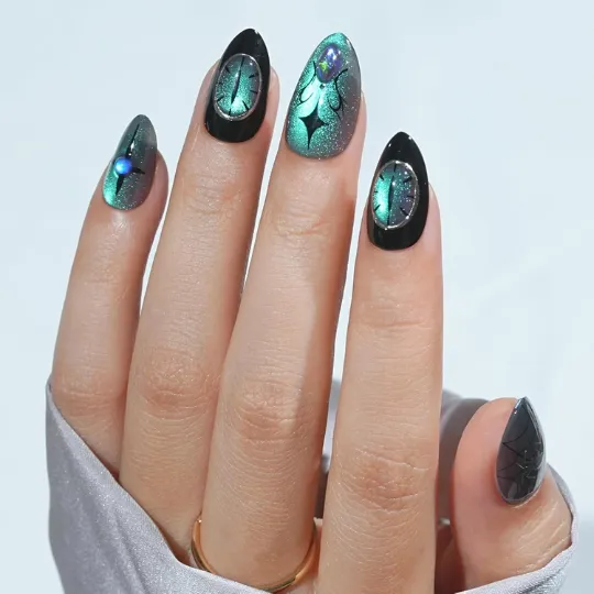 Jofay Fashion Spider Gem Press On Nails