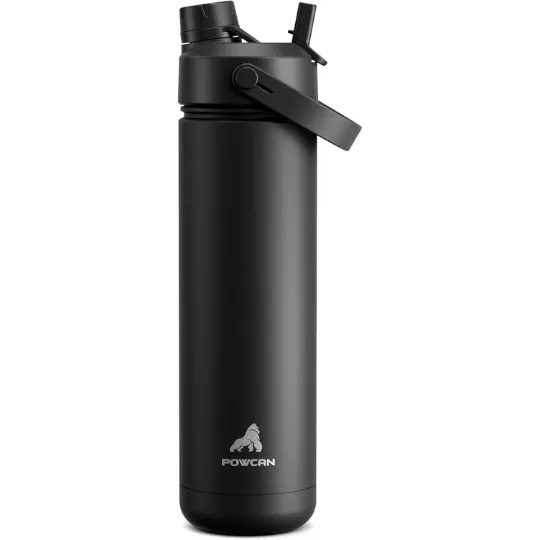 POWCAN 26 oz Insulated Water Bottle with 2-in-1 Straw and Spout Lid